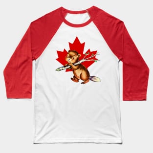 Canadian Beaver working hard Baseball T-Shirt